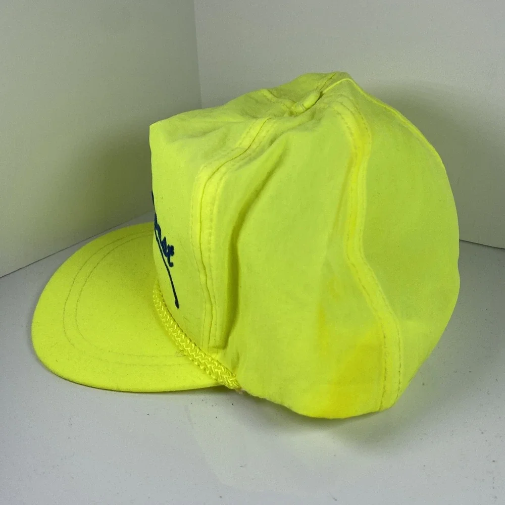 Vtg OREGON COAST Neon Nylon‎ Baseball Cap Snapback Rope Embroidery Spring Break